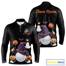 Load image into Gallery viewer, Funny pumpkin golf ball clubs Men's polo golf shirts Custom Halloween team golf jerseys NQS10807