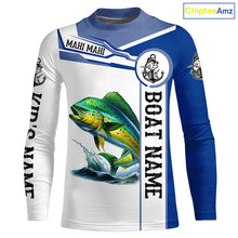 Load image into Gallery viewer, Mahi mahi fishing Customize name and boat name tournament long sleeves fishing shirts NQS1578