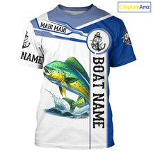 Load image into Gallery viewer, Mahi mahi fishing Customize name and boat name tournament long sleeves fishing shirts NQS1578