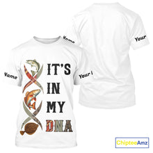 Load image into Gallery viewer, Redfish, Trout, Flounder fishing scales It's in my DNA Custom TX Slam UV Protection fishing shirts NQS10392