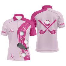 Load image into Gallery viewer, Personalized golf polos shirts for mens custom golf ball clubs Golf items golf wears for mens | Pink NQS7589