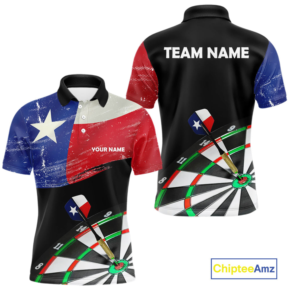 Texas Flag Dartboard Shirt for mens Custom Dart jerseys for team, patriotic dart league shirts NQS11408