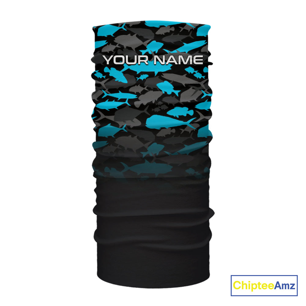 Fishing black and blue camouflage UV long sleeve hooded camo fishing shirts Custom fishing apparel NQS10600