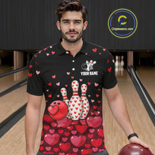Load image into Gallery viewer, Funny Bowling Heart Pattern Valentine Bowling Shirts For Men Custom Bowling Gifts For him NQS11228