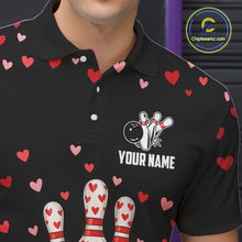 Load image into Gallery viewer, Funny Bowling Heart Pattern Valentine Bowling Shirts For Men Custom Bowling Gifts For him NQS11228