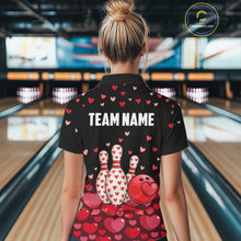 Load image into Gallery viewer, Funny Bowling Heart Pattern Valentine Bowling Shirts For Women Custom Bowling Gifts For her NQS11228