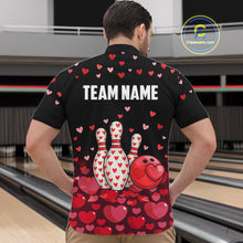 Load image into Gallery viewer, Funny Bowling Heart Pattern Valentine Bowling Shirts For Men Custom Bowling Gifts For him NQS11228