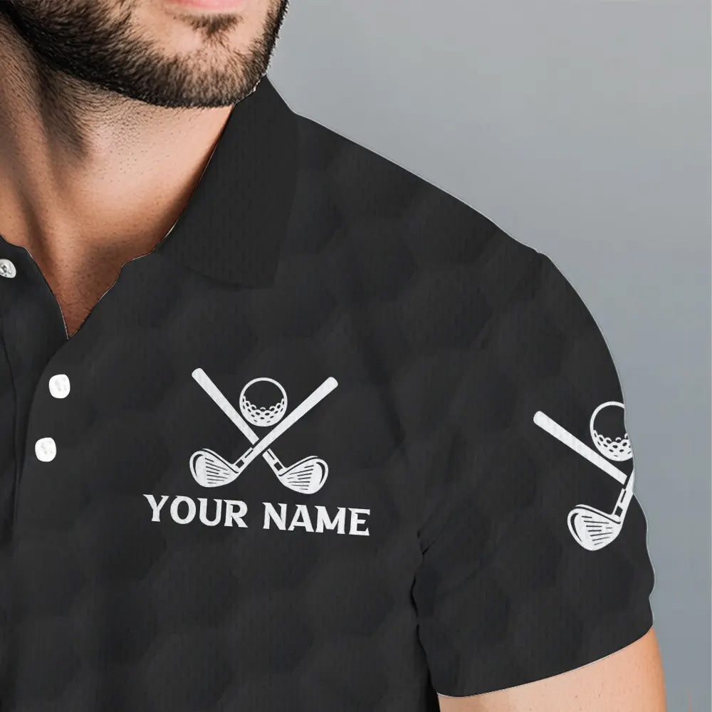 Black and White Retro American Flag Mens golf polo shirts custom team patriotic golf gifts golfer NQS9663