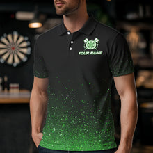 Load image into Gallery viewer, Black &amp; Green glitter Lucky Darts Shirt For Men Custom St Patrick Day Darts Jersey for Team NQS9363