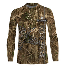 Load image into Gallery viewer, Duck Hunting waterfowl camo Custom Name All Over Printed Shirts, Hunting Gift For Men, Women And Kid NQS3914