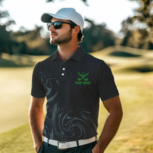 Load image into Gallery viewer, Black Camo Men golf polo shirts Customize peace love golf team golf attire for mens | Green NQS9527