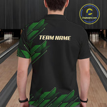 Load image into Gallery viewer, Black and Green Camo Skull Lightning Bowling Polo, 1/4 zip shirts for Men Custom Team bowling Jersey NQS11657