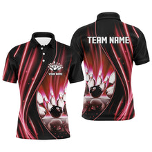 Load image into Gallery viewer, Red and black light Men Polo, 1/4 Quarter Zip Shirts Custom bowling team jerseys, gift for bowlers NQS7860