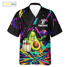 Load image into Gallery viewer, Colorful bowling jerseys funny avocado Bowling Hawaiian Shirt Custom Bowling Team shirt for bowlers NQS11520