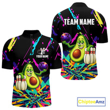 Load image into Gallery viewer, Colorful bowling jerseys funny avocado Bowling Shirts for Men Custom Bowling Team shirts for bowlers NQS11520