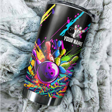 Load image into Gallery viewer, 1PC Colorful bowling Custom Stainless Steel Tumbler Cup, personalized Team bowling gifts for bowlers NQS9886