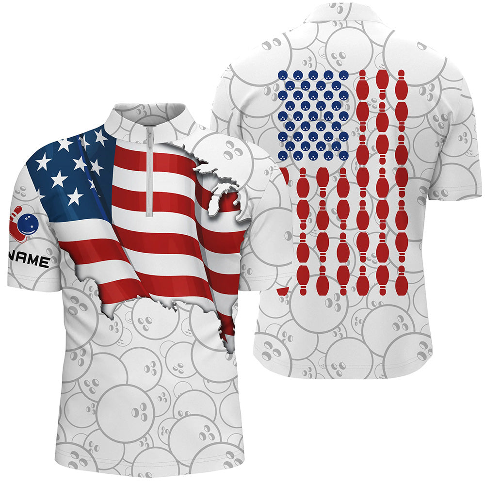 Custom bowling shirt for men – personalized team jersey front view