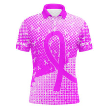 Load image into Gallery viewer, Purple ribbons pattern Custom Bowing Shirts For Men, Breast Cancer Awareness team bowling jerseys NQS8105