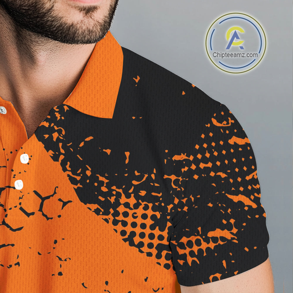 Black & Orange Turkey golf Mens golf polo shirts custom Thanksgiving golf shirt, Men's golf attire NQS10722