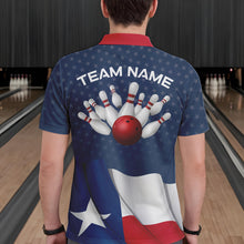 Load image into Gallery viewer, Men's bowling Polo, Quarter Zip shirts Custom name Texas flag vintage Bowling Team Bowlers Jerseys NQS9768