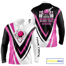 Load image into Gallery viewer, Custom Funny Bowling shirts for men I'm not swearing, I'm using my bowling words Pink bowl shirts NQS11547