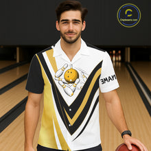 Load image into Gallery viewer, Custom Funny Bowling Hawaiian Shirts I'm not swearing, I'm using my bowling words Gold bowl shirts NQS11548
