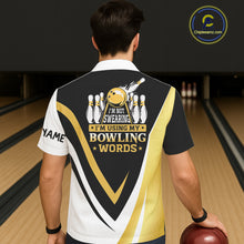 Load image into Gallery viewer, Custom Funny Bowling Hawaiian Shirts I'm not swearing, I'm using my bowling words Gold bowl shirts NQS11548
