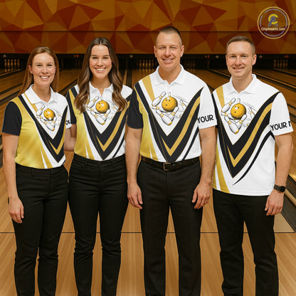 Custom Funny Bowling shirts for men I'm not swearing, I'm using my bowling words Gold bowl shirts NQS11548