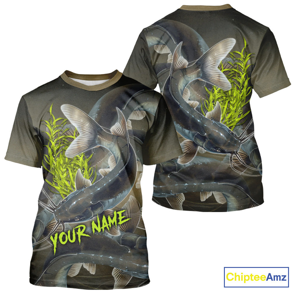 Personalized Catfish Fishing jerseys, Catfish scales long sleeve fishing shirts uv protection NQS10332