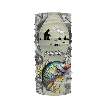 Personalized Winter camo Crappie Ice Fishing Shirts Custom Team Crappie Long Sleeve Fishing Jersey NQS9288