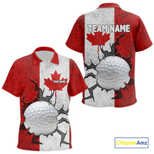 Load image into Gallery viewer, Vintage Canadian Flag broken golf ball Kid Golf polo shirts Custom patriotic Golf attire For Kid NQS10050