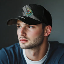 Load image into Gallery viewer, Personalized Black camo Northern Pike Fishing Hats, Pike fishing hats for men, women NQS9925