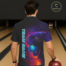 Load image into Gallery viewer, Colorful Panther Bowling Jerseys Bowling Hawaiian Shirt Custom Bowling Team shirts for bowlers NQS11186