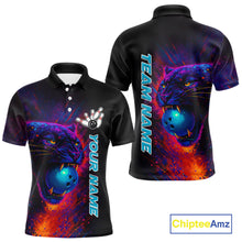 Load image into Gallery viewer, Colorful Panther Bowling Jerseys Bowling Shirt for Men Custom Bowling Team shirts for bowlers NQS11186