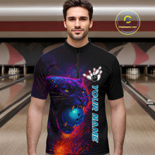 Load image into Gallery viewer, Colorful Panther Bowling Jerseys Bowling Shirt for Men Custom Bowling Team shirts for bowlers NQS11186