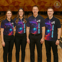 Load image into Gallery viewer, Colorful Panther Bowling Jerseys Bowling Shirt for Women Custom Bowling Team shirts for bowlers NQS11186