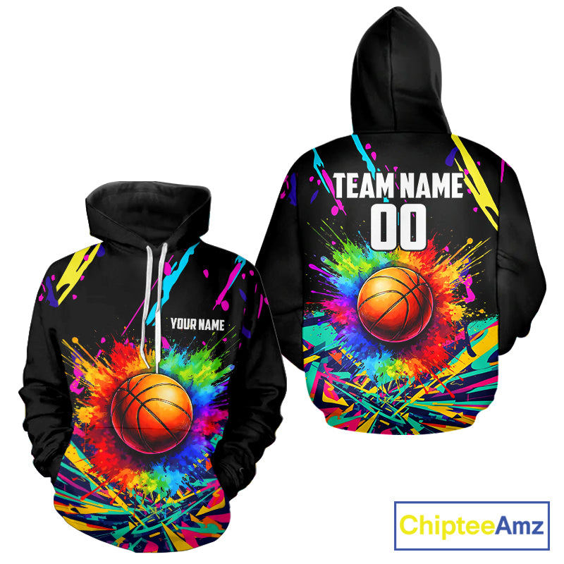 Personalized Colorful Basketball vest, t-shirt, long sleeve, hoodie custom Basketball team jerseys NQS11376
