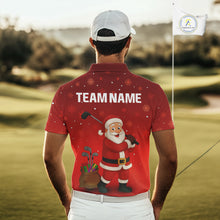 Load image into Gallery viewer, Funny Santa Golf Red Christmas snowflake pattern Men's Golf Polo shirts Custom Xmas Golf Outfits NQS10993