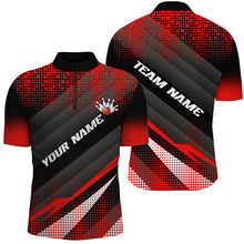 Load image into Gallery viewer, Red Bowling Custom Men Bowling Polo, Quarter zip Shirts Bowling Team Jerseys Bowling Tournament NQS8885