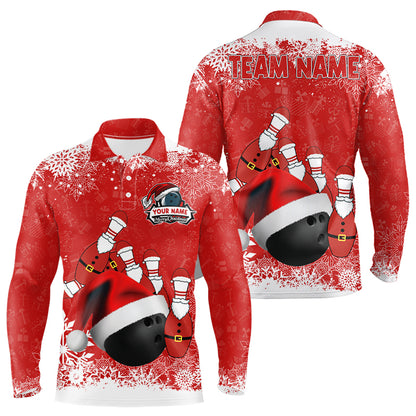 Mens polo bowling shirts Custom Christmas snowflake bowling ball Bowling Team league Jersey NQS6806