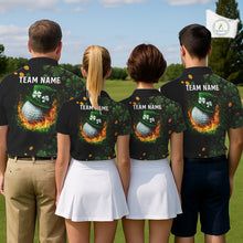 Load image into Gallery viewer, Personalized Green Clover St Patrick's Day pattern Golf Polo Shirts For Women, Best ladies golf wear NQS11207