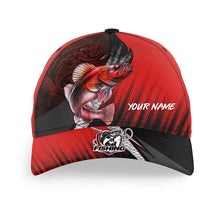 Load image into Gallery viewer, Walleye Fishing Baseball Angler Hat Cap, Personalized Walleye Fishing Gifts | Red NQS9337