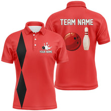 Load image into Gallery viewer, Personalized Retro Bowling Polo, Quarter Zip Shirts For Men custom vintage bowling team jerseys | Red NQS8004