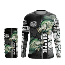 Load image into Gallery viewer, Ice fishing for crappie winter camo crappie ice fishing clothing Custom name performance fishing shirt NQS2596