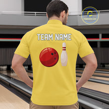 Load image into Gallery viewer, Personalized Retro Bowling Polo, 1/4 Zip Shirts For Men custom vintage bowling team jersey | Yellow NQS11013