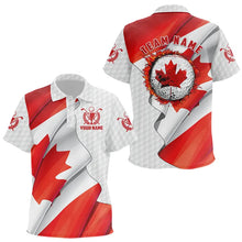 Load image into Gallery viewer, Canadian flag Kid Golf polo shirts custom white team patriotic golf shirts for Kid NQS9657