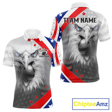 Load image into Gallery viewer, Red, White and Blue US Flag Eagle Bowling Shirts For Men Custom Patriotic Team Bowling Jersey NQS11632