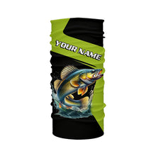 Load image into Gallery viewer, Black Green Walleye fishing Custom Long Sleeve Tournament Fishing Shirts, Performance Fishing Jerseys NQS7458