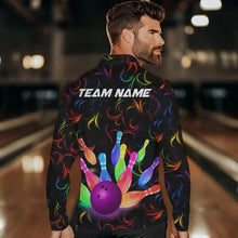 Load image into Gallery viewer, Colorful Neon Flame pattern Bowling Shirts For Men Custom Bowling Team Jerseys, Gift For Bowler NQS9374