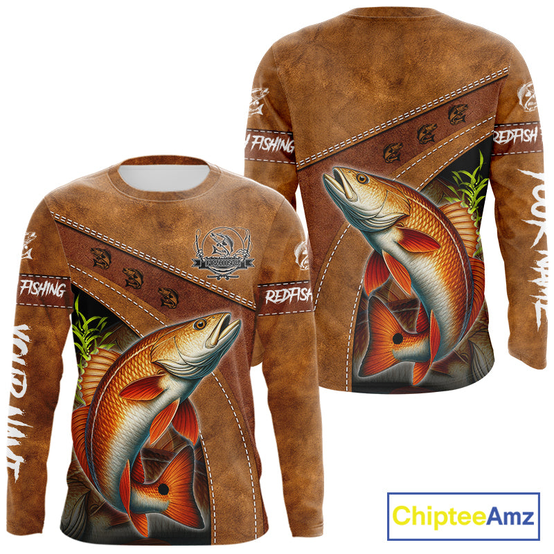 Redfish fishing UV protection custom name fishing shirts, performance shirts for men, women, kid NQS11458